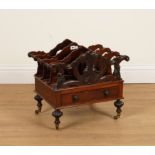 A REGENCY ROSEWOOD SINGLE DRAWER THREE DIVISION CANTERBURY
