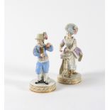 TWO MEISSEN FIGURES OF A CARD PLAYER AND A MUSICIAN (2)
