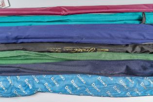 A GROUP OF EIGHT VARIOUS FISHING RODS INCLUDING A SHAKESPEARE ONSET QUEST MATCH ROD (8)