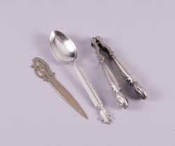 A GEORG JENSEN STERLING TABLESPOON AND TWO FURTHER ITEMS (3)