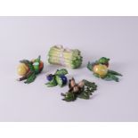 A GROUP OF HEREND PORCELAIN TABLE DECORATIONS (6)