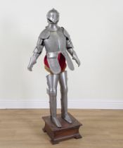 A MEDIEVAL STYLE STEEL SUIT OF ARMOUR