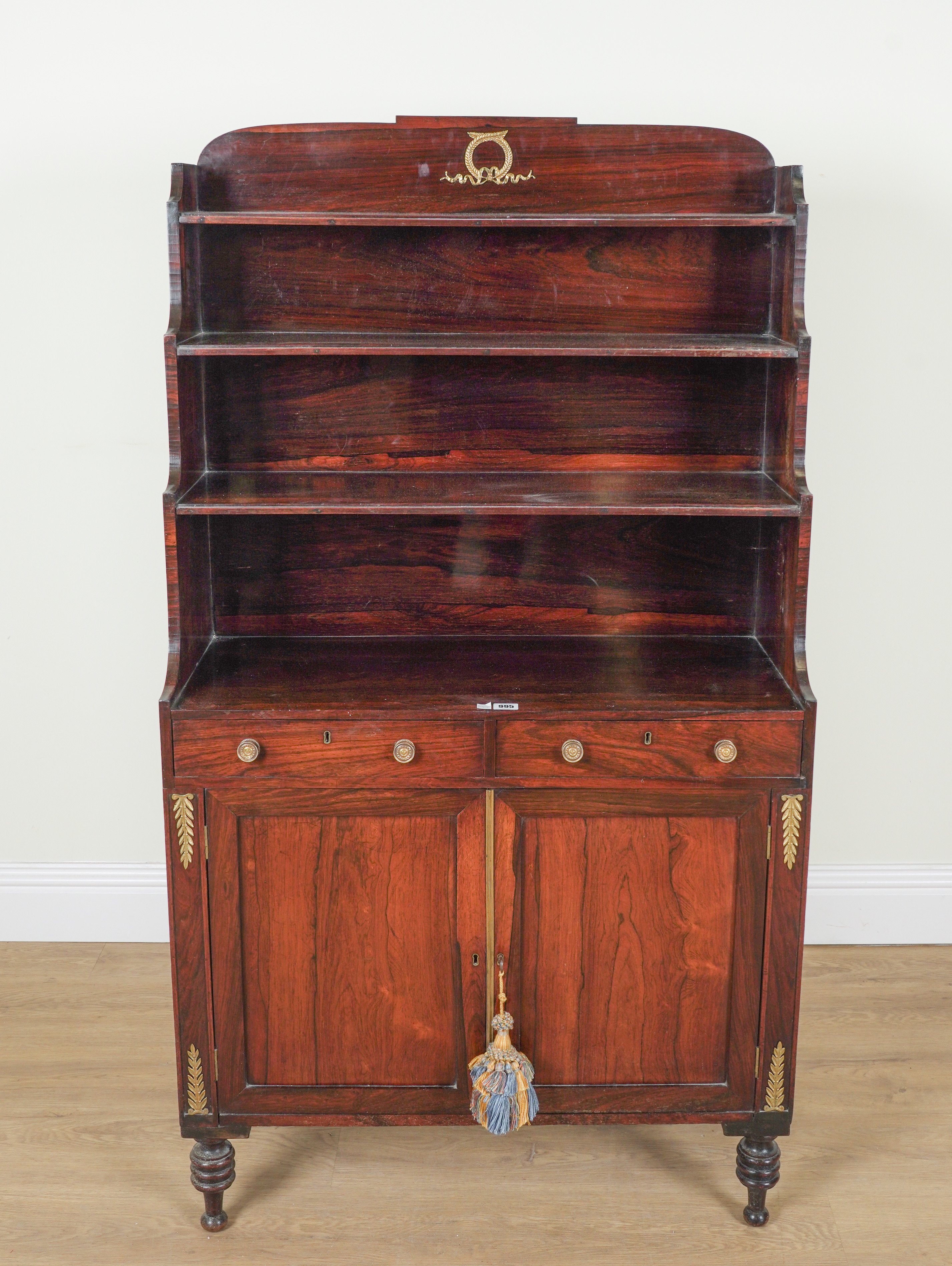 A REGENCY ROSEWOOD WATERFALL BOOKCASE - Image 2 of 4