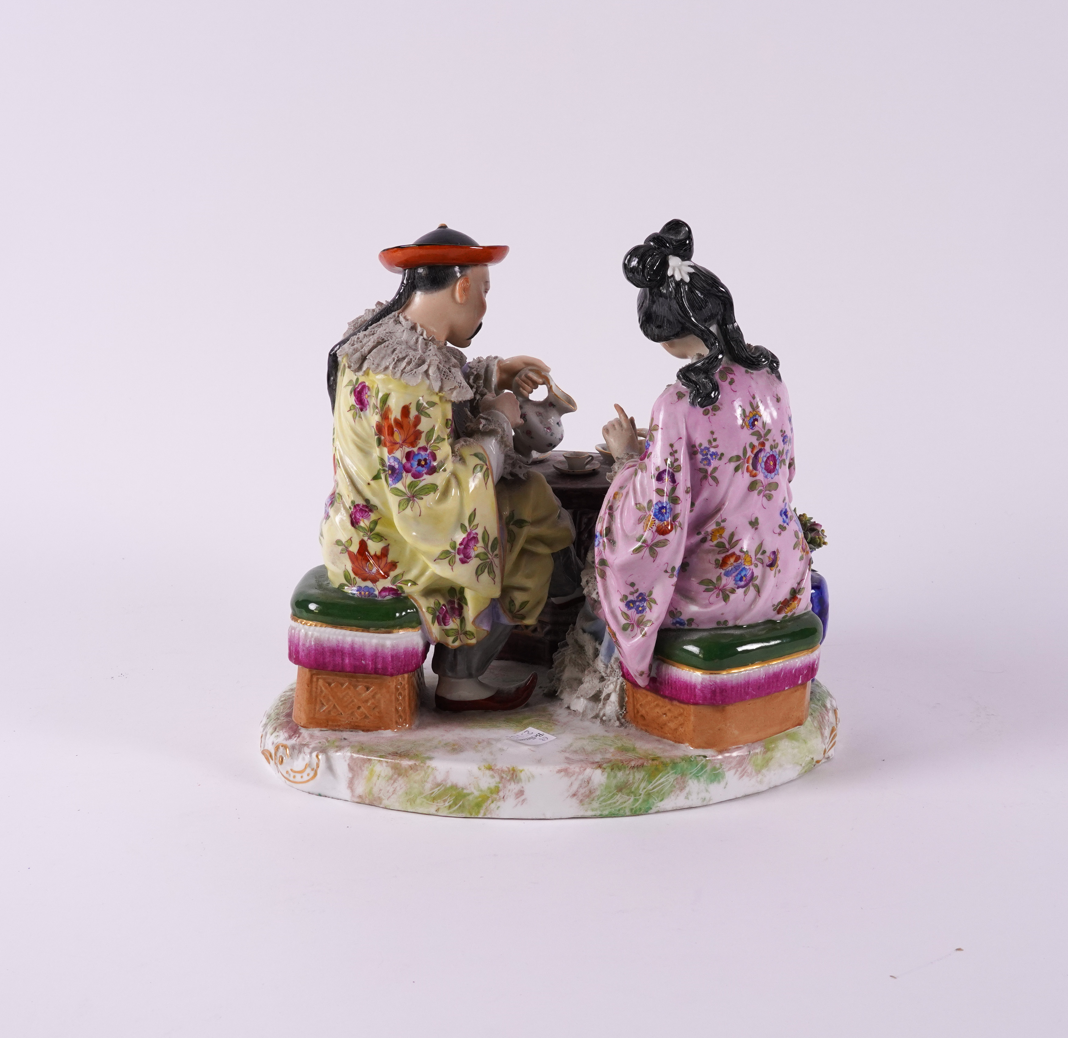 A LARGE FRENCH PORCELAIN FIGURE GROUP - Image 2 of 3