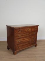 A GEORGE III MAHOGANY SIX DRAWER CHEST