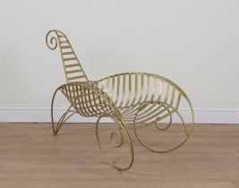 ANDRE DUBREUIL; GOLD PAINTED WELDED STEEL SPINE CHAIR