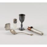 A SILVER VESTA CASE AND FOUR FURTHER ITEMS (5)