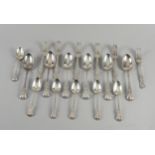 A GROUP OF SCOTTISH SILVER, SINGLE STRUCK TABLE FLATWARE (18)