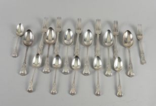 A GROUP OF SCOTTISH SILVER, SINGLE STRUCK TABLE FLATWARE (18)