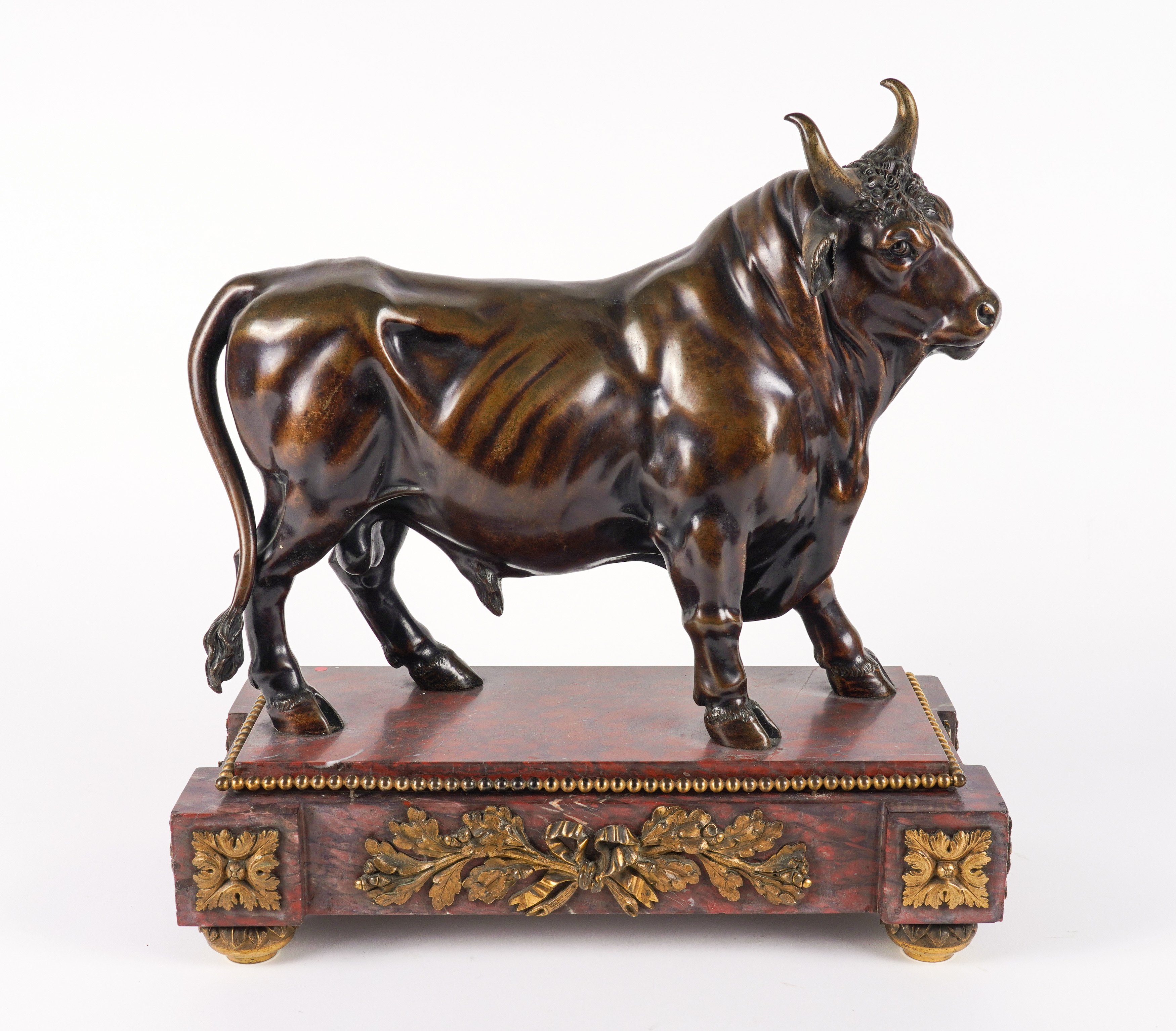 A FRENCH PATINATED BRONZE SCULPTURE OF A STANDING BULL - Image 2 of 11
