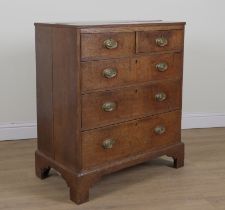 AN 18TH CENTURY OAK FIVE DRAWER CHEST