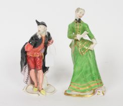 TWO NYMPHENBURG FIGURES OF JULIA AND PANTALONE FROM THE COMMEDIA DELL' ARTE (2)