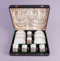 A SILVER MOUNTED CROWN STAFFORDSHIRE CABARET SET