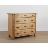 AN EARLY 20TH CENTURY CONTINENTAL PINE FOUR DRAWER CHEST