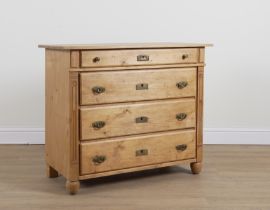 AN EARLY 20TH CENTURY CONTINENTAL PINE FOUR DRAWER CHEST