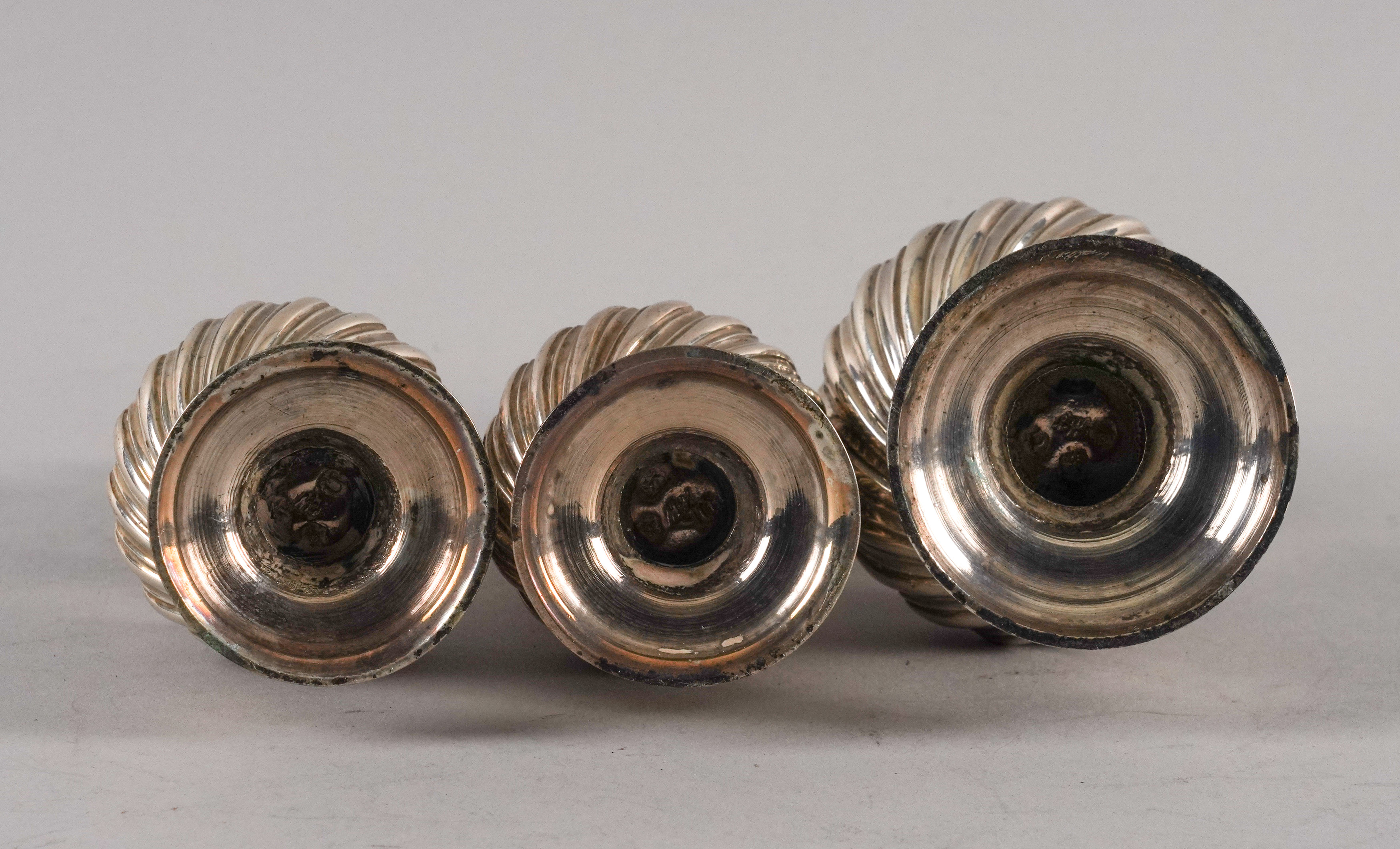 A SET OF THREE LATE GEORGE II SILVER CASTERS (3) - Image 5 of 5