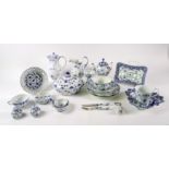 A ROYAL COPENHAGEN ASSEMBLED BLUE AND WHITE TABLE SERVICE