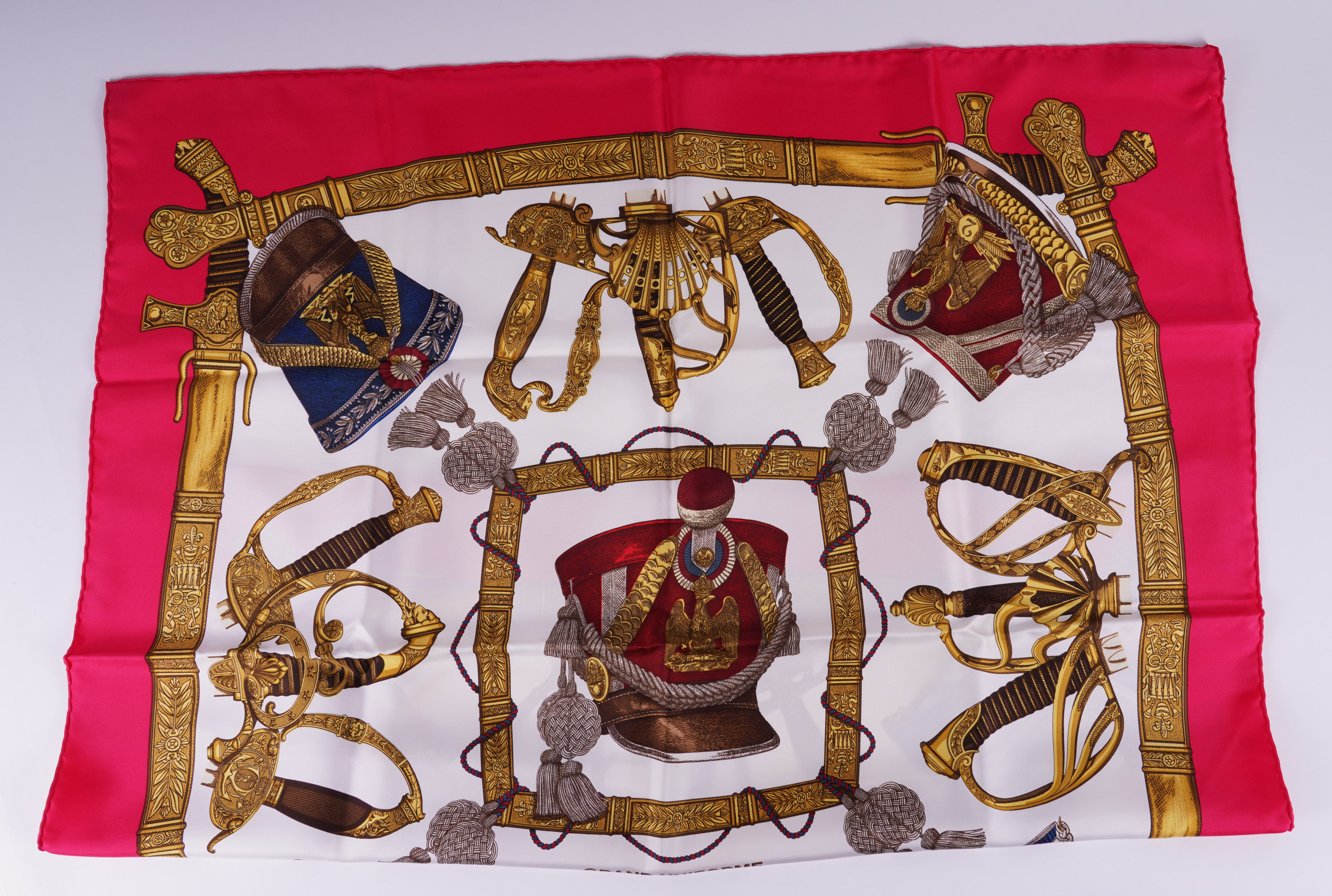 HERMES: 'GRAND UNIFORM' SILK SCARF BY JOACHIM METZ; TOGETHER WITH THREE OTHER SCARVES (4) - Image 7 of 7