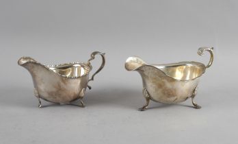 TWO SILVER SAUCEBOATS (2)