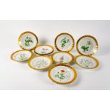 TEN ROYAL COPENHAGEN PORCELAIN BOTANICAL DESSERT PLATES (10)