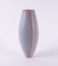 CHRISTINE JONES ( BRITISH, BORN 1955) A TALL GREY EARTHENWARE VESSEL