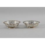 A LATE VICTORIAN PAIR OF SILVER BONBON DISHES (2)