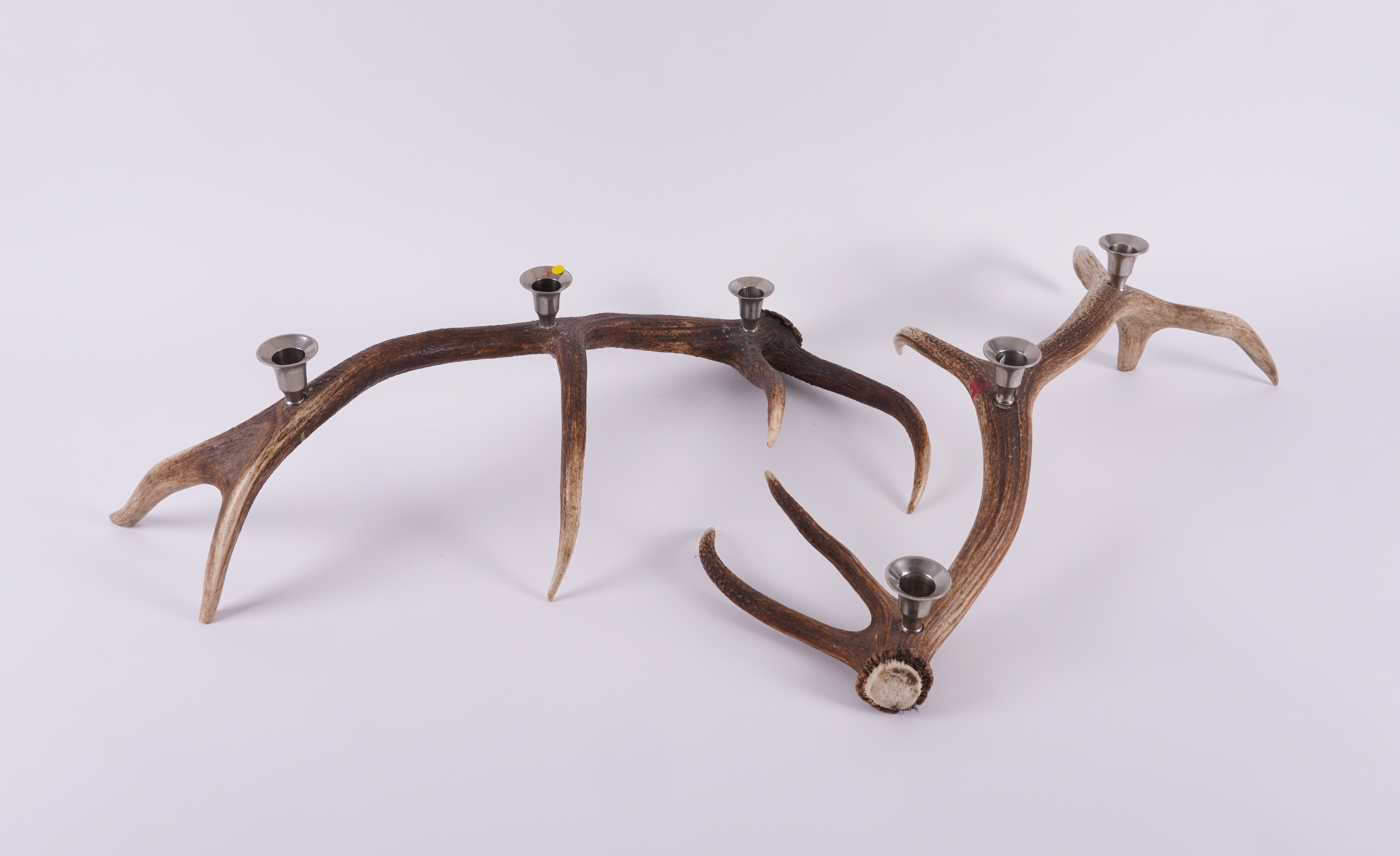 IN THE STYLE OF PAOLO MOSCHINO: A PAIR OF THREE LIGHT ANTLER CANDELABRA (2) - Image 3 of 3