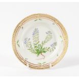 A ROYAL COPENHAGEN FLORA DANICA SIDE PLATE WITH SERRATED RIM