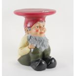 STARCK FOR CARTELL; PAINTED PLASTIC STOOL MODELLED AS A SEATED GNOME