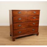 A 19TH CENTURY MAHOGANY FOUR DRAWER CHEST
