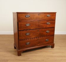 A 19TH CENTURY MAHOGANY FOUR DRAWER CHEST