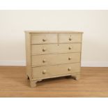 A GREY PAINTED FIVE DRAWER CHEST