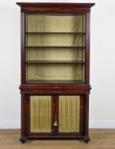 A REGENCY ROSWOOD BOOKCASE CABINET