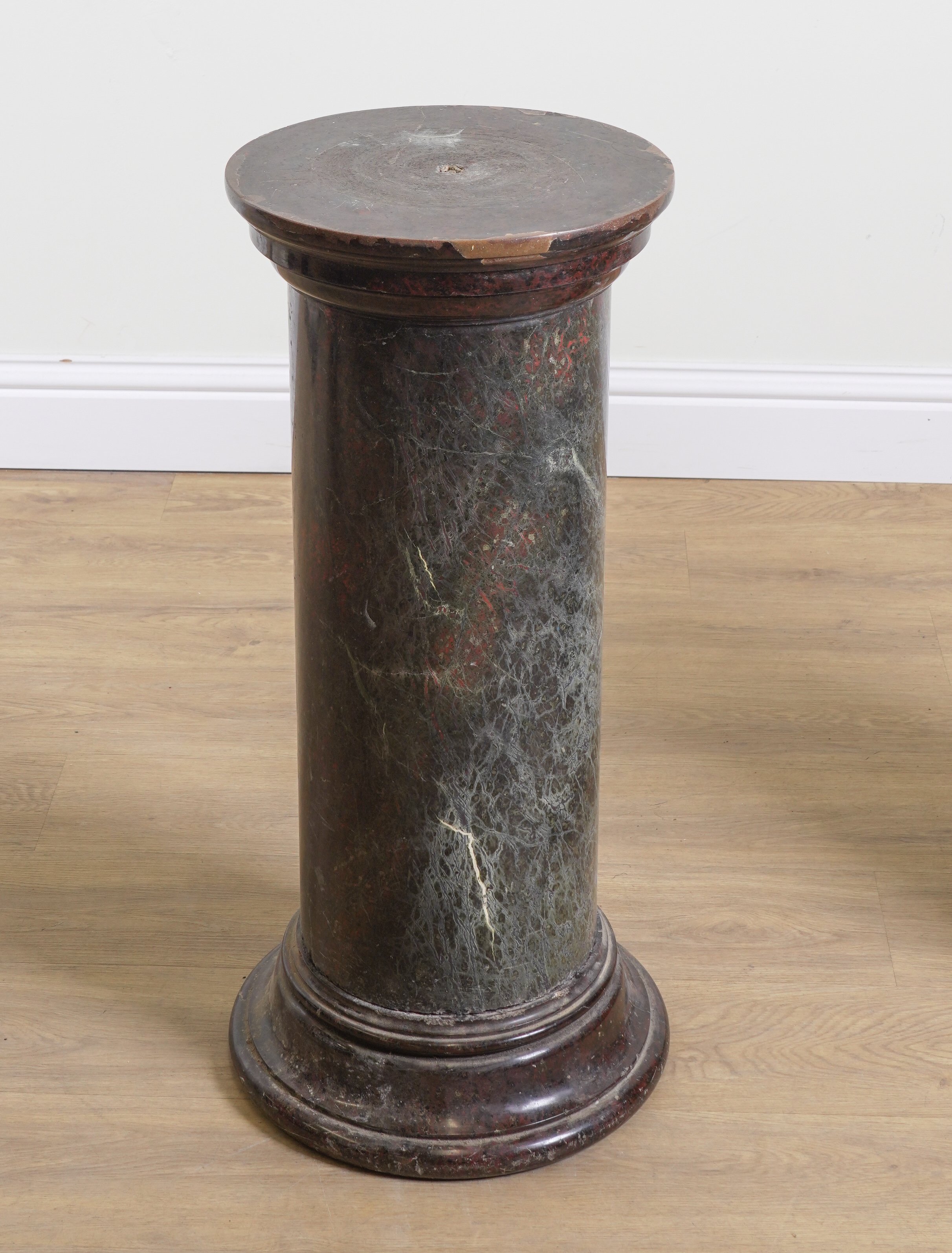 A CORNISH SERPENTINE COLUMN PLINTH - Image 2 of 3