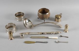 A GROUP OF SILVER, FOREIGN AND PLATED WARES (13)