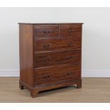 A 19TH CENTURY MAHOGANY FIVE DRAWER CHEST