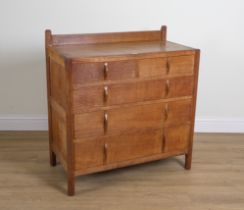 GORDON RUSSELL; A STOW OAK CHEST OF FIVE DRAWERS