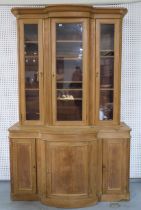 A VICTORIAN PINE BREAKFRONT BOOKCASE CABINET