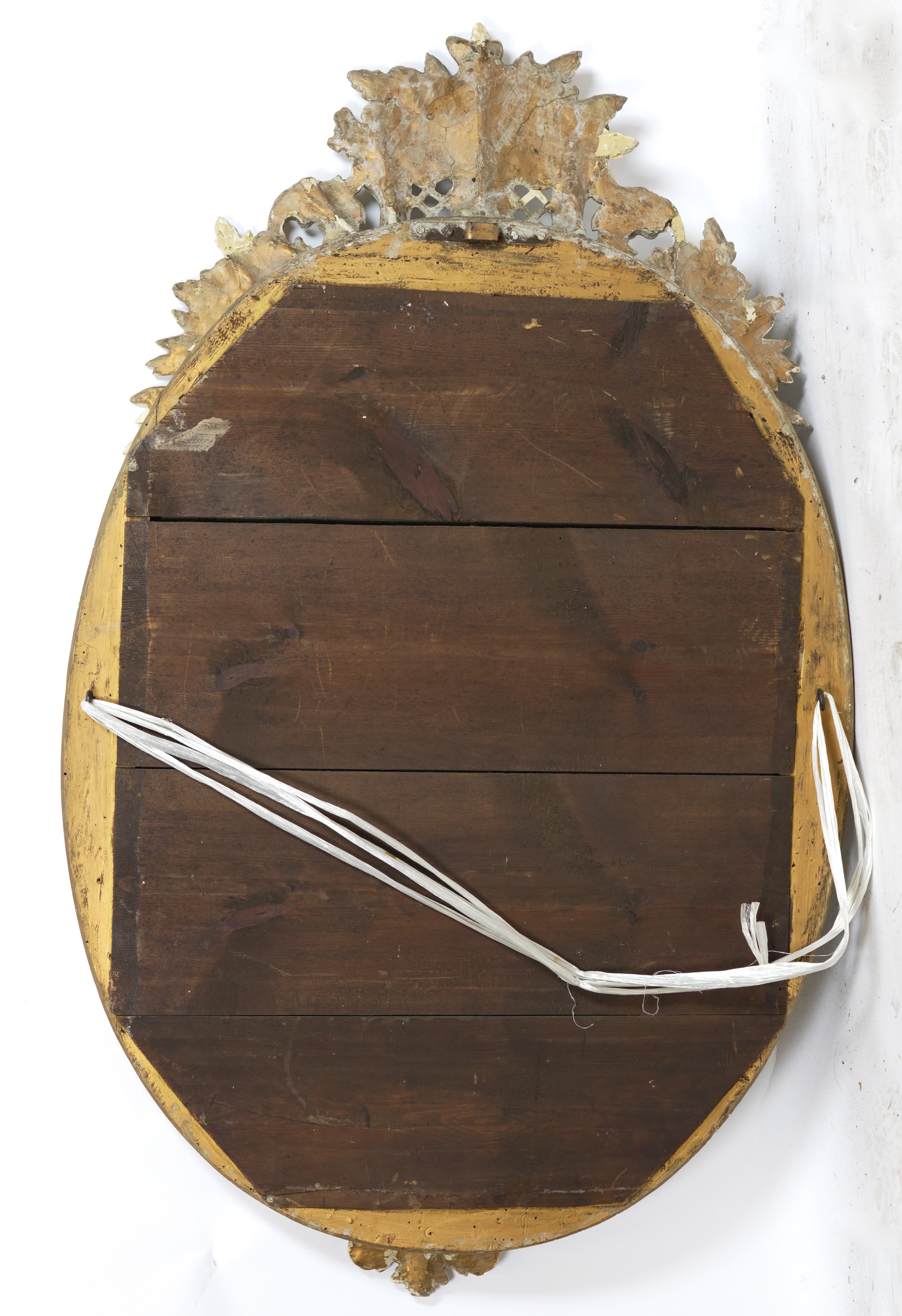 A 19TH CENTURY FRENCH SILVER AND CREAM PAINTED OVAL MIRROR - Image 3 of 3