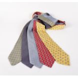 A COLLECTION OF FIVE HERMES SILK TIES AND OTHER DESIGNER TIES (21)