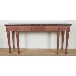 A GEORGE II STYLE MACASSAR TOP SERVING TABLE
