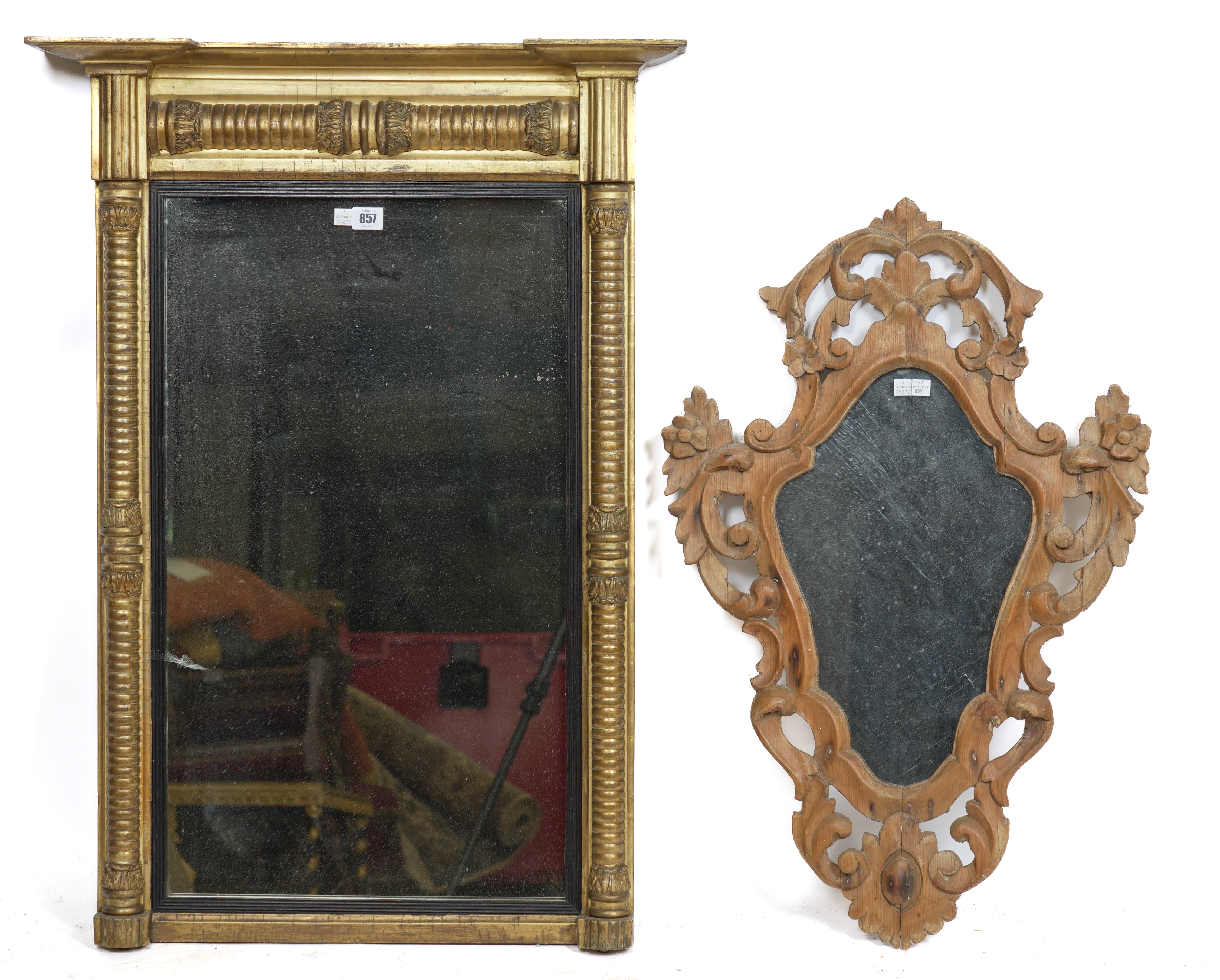 A WILLIAM IV GILTWOOD PIER MIRROR (2) - Image 2 of 3