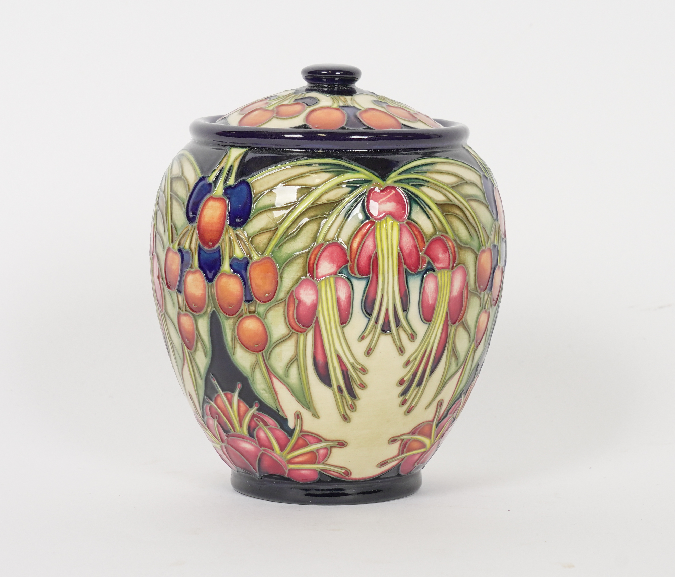 A MOORCROFT OVOID JAR AND COVER BY PHILIP GIBSON - Image 2 of 4