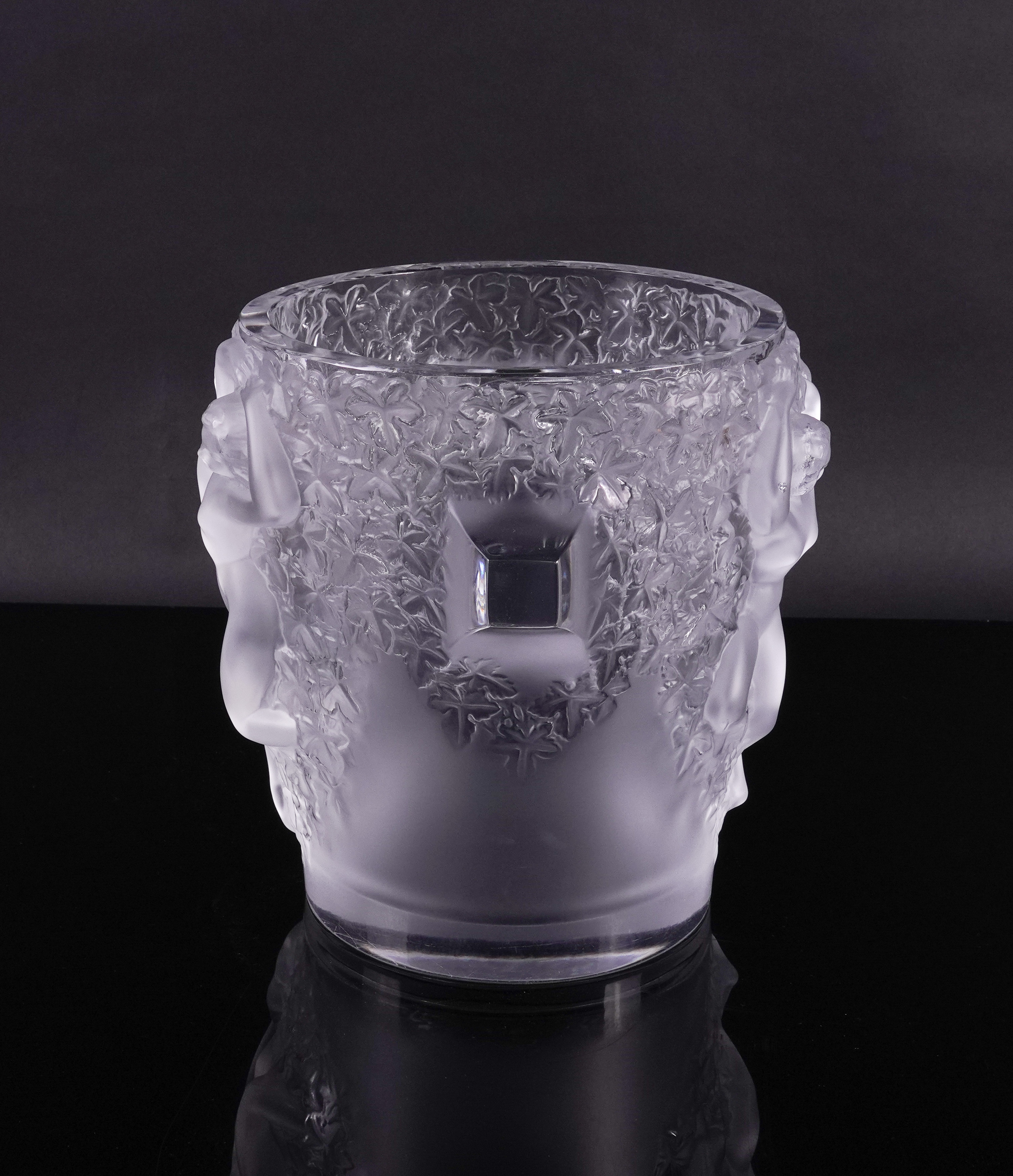 `GANYMEDE'. A LALIQUE FROSTED GLASS CHAMPAGNE BUCKET - Image 4 of 4