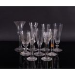 A GROUP OF NINE VARIOUS DRINKING GLASSES (9)