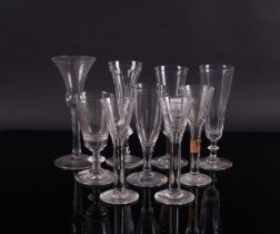 A GROUP OF NINE VARIOUS DRINKING GLASSES (9)