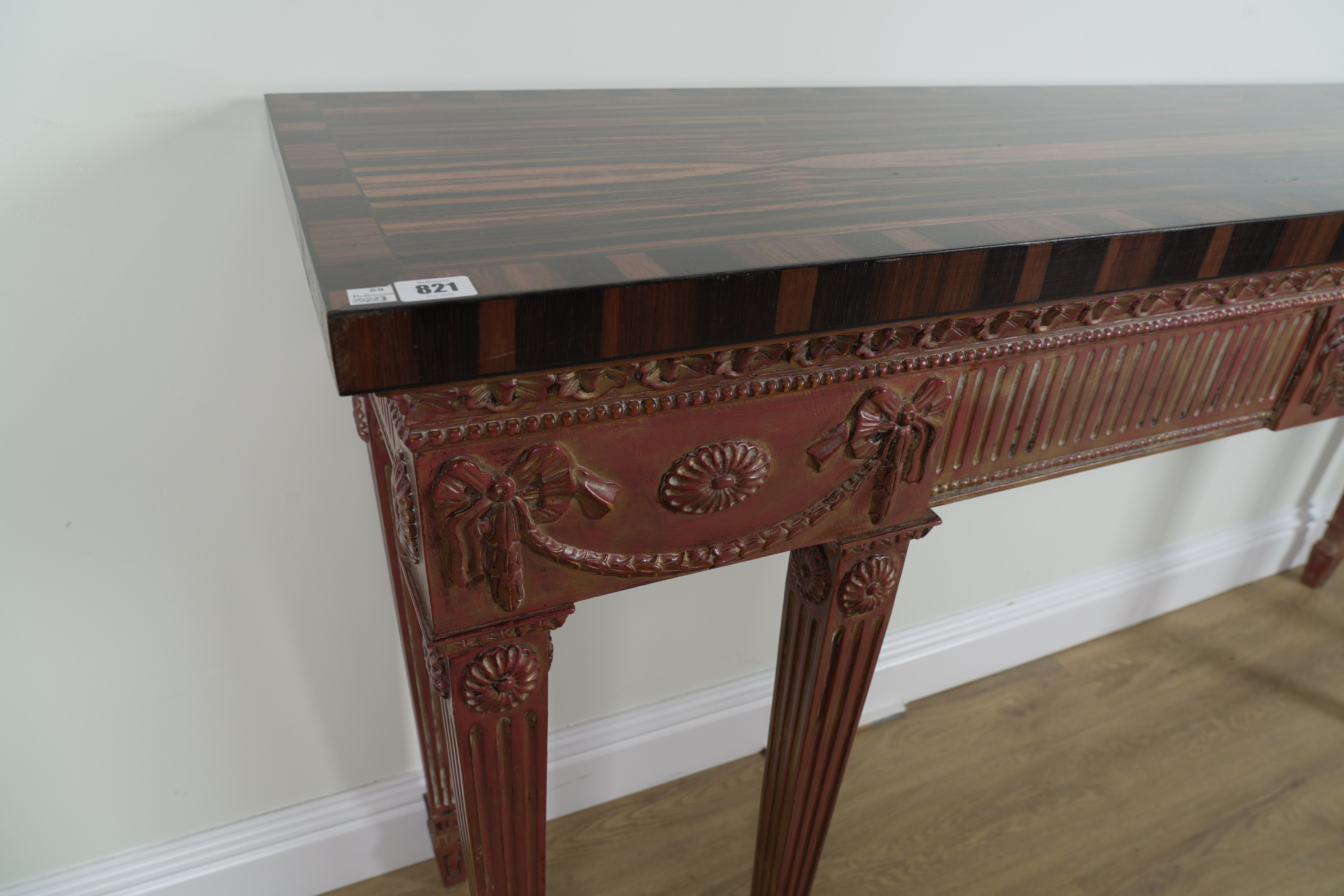 A GEORGE II STYLE MACASSAR TOP SERVING TABLE - Image 3 of 3