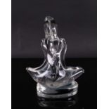 A MURANO GLASS ABSTRACT FEMALE SEATED NUDE BY ERMANNO NASON