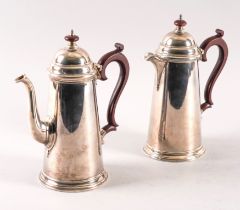 A SILVER TWO PIECE CAFE AU LAIT SET (2)