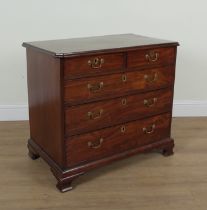 A GEORGE II MAHOGANY FIVER DRAWER CHEST